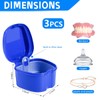 KISEER 3 Pack Colors Denture Bath Case Cup Box Holder
