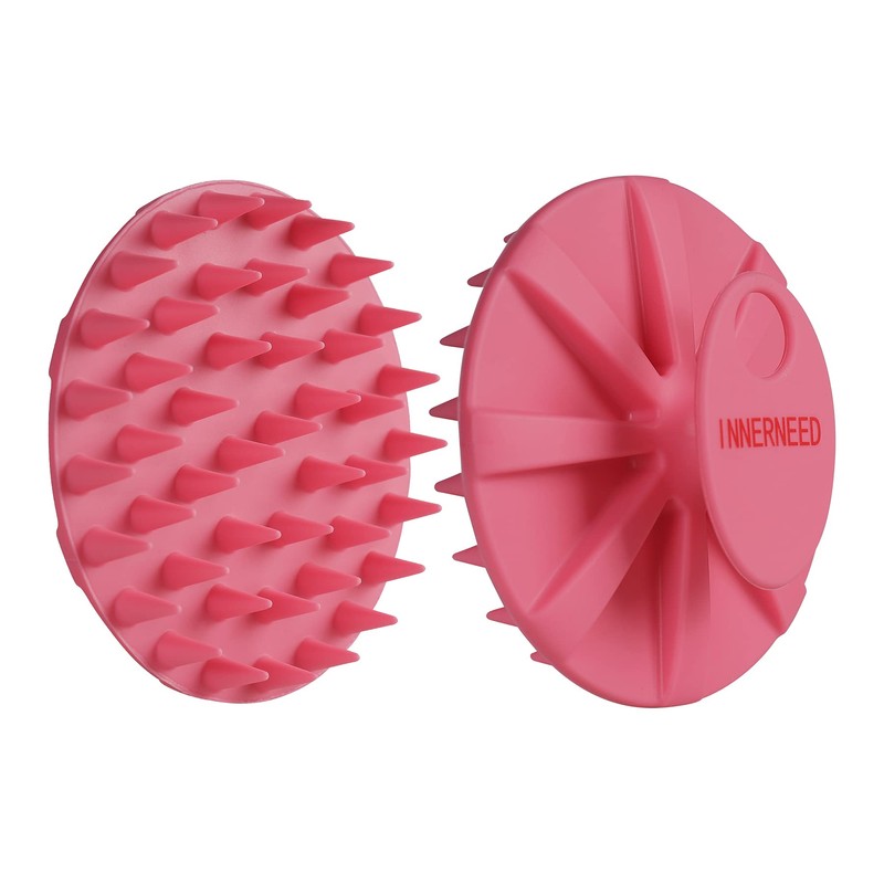 One-piece Silicone Scalp Massager Shampoo Brush Hair Wash Scrubber, Pink
