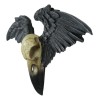 Ravenger Thanatos Raven Crow Skull With Black Angel Wings Wall