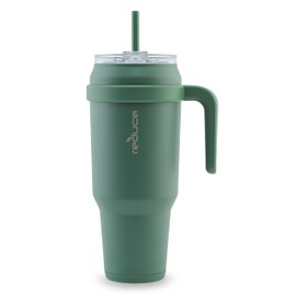 REDUCE 50 oz Stainless Steel Tumbler with Handle - Dual-Wall Vacuum Insulated Travel Mug, Sweat-Proof Lid & Reusable Straw - Keeps Drinks Cold for 24 Hrs, Fits Cupholders, Dishwasher Safe - Alpine