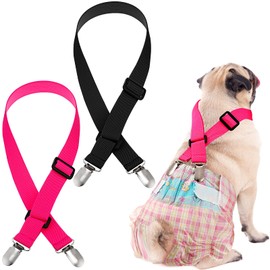 Nuanchu 2 Pieces Dog Suspenders for Diapers Female Male Keeper Suspender Diaper Canine Belly Bands Harness on Your Pet for Dog Skirt and Dress for Small Medium and Large(M)
