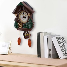 Yctze Quartz Cuckoo Clock Cuckoo Clock 21×18×7 Cuckoo Clock Tree House Wall Clock Art Vintage Decoration for Home