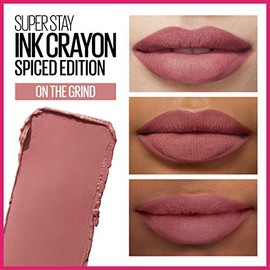 Maybelline Labial superstay ink crayon spiced edition, on the grind 105, maybelline new york