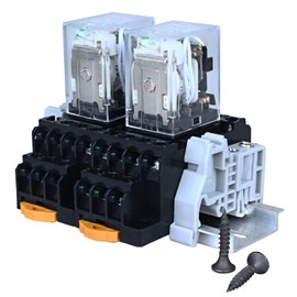 JIQI Electromagnetic Relay, 12VDC 5A Coil, 4NO 4NC Contact Type, Copper Silver Contact Material, 14 Pins, DIN Rail Mount, 2Pcs/set