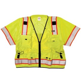 Kishigo S5010 Ultra-Cool Polyester Professional Surveyors Vest, Medium, Lime