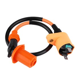 Motorcycle Ignition Coil, Scooter Ignition Coil, Spark Plug Connector for GY6 50CC 125CC 150CC ATV Scooter Motor Moped Dirt Bike Go Kart, orange