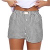 TISDEN Women Pajamas Shorts Y2k Elastic Waist Plaid Boxer Shorts