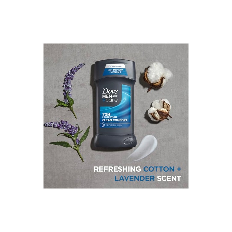 Dove Men+Care Men+Care Antiperspirant Stick, Clean Comfort, 2.7 oz, Twin