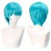 Mens Short Blue Wig Costume Cosplay Anime Hair, Jasa Idol