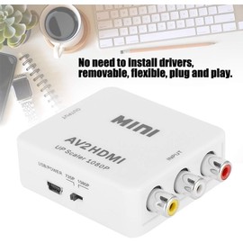 Auzzie Mart AV to HDMI Converter, RCA to HDMI Adapter, 1080p 3RCA CVBs to HDMI Composite Video Audio Converter Adapter