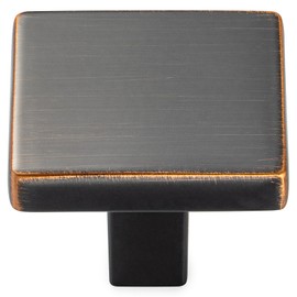 KOOFIZO 10 Pack Oil Rubbed Bronze Cabinet Knobs Bronze Drawer Knobs K03 Square Single Hole Cabinet Pulls for Cabinets Drawer Dresser Cupboard Bedroom Closet Bathroom