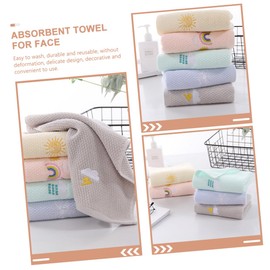 PACKOVE 5Pcs Cute Cartoon Cotton Hand Towels Absorbent Washcloths for Soft Skin Friendly Face Washing Towels for Travel