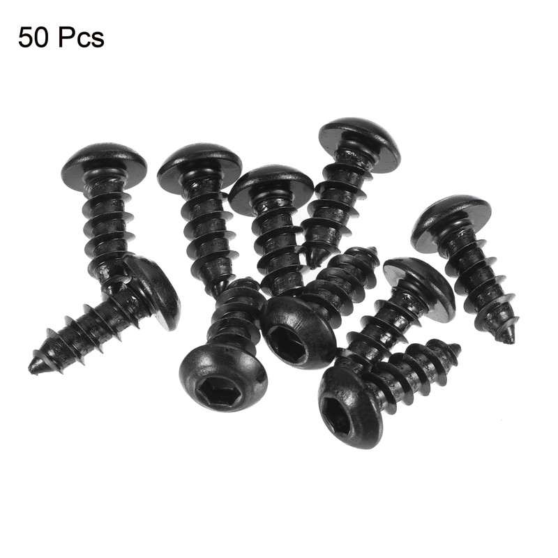 sourcing map Hex Socket Self Tapping Screws, M6 x 16mm