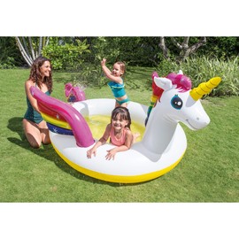 Intex Mystic Unicorn Spray Pool Inflatable Pool, White