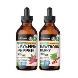 BIO KRAUTER BIO KRAUTER Cayenne Tincture 4 Fl. Oz. & Hawthorn Berry Tincture 4 Fl. Oz.
