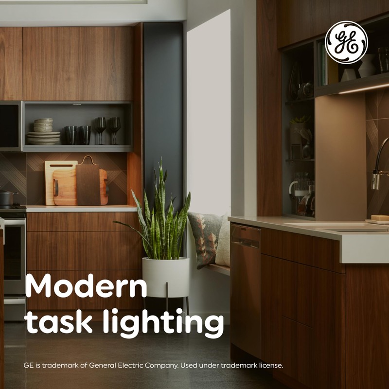 GE LED HD+ Undercabinet Puck Light Fixture, Linkable Plug-in Fixtures