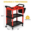 DWVO Auto Detailing Cart with Wheels, 3-Tier Rolling Tool Organizer