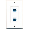RiteAV 2 Port SC Fiber Singlemode Simplex Wall Plate Oversized