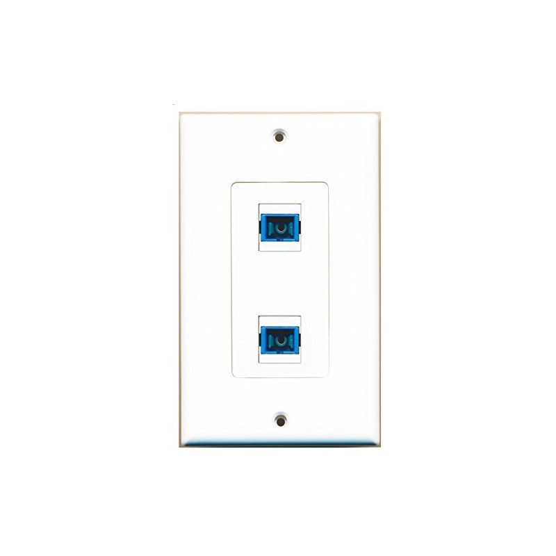 RiteAV 2 Port SC Fiber Singlemode Simplex Wall Plate Oversized