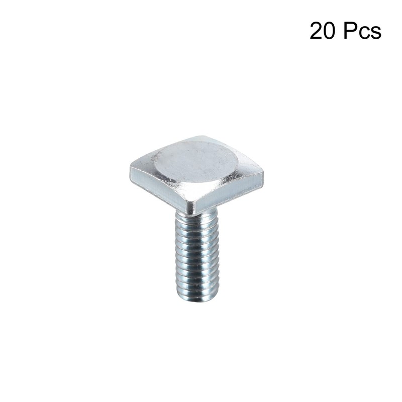 sourcing map Square Head Bolt, 20pcs M6x17.5mm Fully Thread Carbon