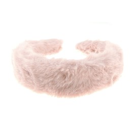 Womens Thick Wide Soft Plush Faux Fur Fabric Boho Long Short Thin Thick Winter Christmas Birthday Wedding Bridesmaid Party Headpiece Accessories Hairband Head Hair Headband Alice Band (Dusky Pink)