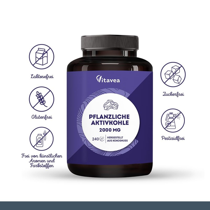 Activated Carbon Tablets – 2000 mg – 240 Tablets –