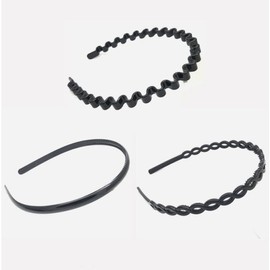 Face washing thin plastic bangs stray hair fixing headband hairband plain wavy hair / 세안용 세수 얇은 플라스틱 앞머리 잔머리 고정 머리띠 헤어밴드 무지 물결 머리카락