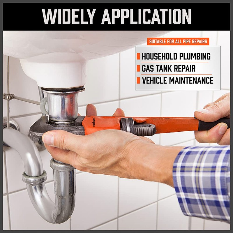 HORUSDY 4 Pack Heavy Duty Pipe Wrench Set, Adjustable 8"