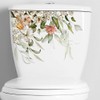 Elvaesther Green Leaves Toilet Stickers, Toilet Lid Stickers, Flowers Bathroom
