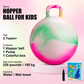 U&C Planet 18 Inch Space Hoppers for Kids,Jumping Ball with Handle,Inflatable Hopping Balls,Hopper Ball with Pump for Boys Girls Age 3-8 Indoor and Outdoor Garden Game