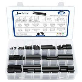 370 Pcs Roll pin Assortment, SAE Roll Pin Set, Slotted Spring Pins, Steel Split Expansion Pin, Black Roll Pins, 1/16 5/64 3/32 1/8 5/32 3/16 7/32 1/4 5/16 3/8 Inch Spring Dowel