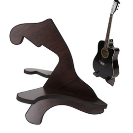 Guitar Stand, Wooden Guitar Holder, Guitar Stand, Wooden X-Frame Structure, Foldable, Lightweight for Travel, Outdoor Performances (Black)