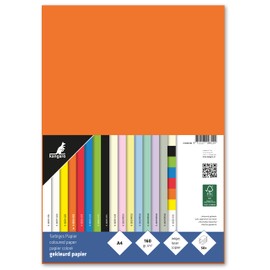 kangaro - Coloured Paper Orange DIN A4-160 g/m² FSC Mix - Pack of 50 - Letter Paper Craft Paper DIY, K-0039-055, 29.7 x 21 x 1