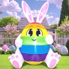 5FT Easter Inflatables Outdoor Decoration Colorful Egg with Bunny Ears,