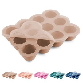 Bandeja congeladora de alimentos para bebés con tapa de clip, 12 contenedores de almacenamiento de alimentos para bebés de 1.5 onzas, moldes de silicona para congeladores para purés de frutas y