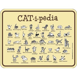 RAHMENLOS Original metal sign for the cat lover: Catipedia - alle explanations at a glance: Mieze proud, curious, lazy, no. 3679