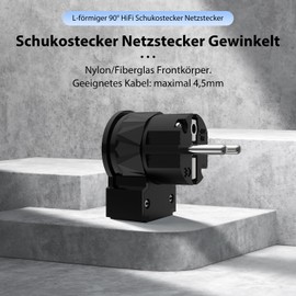 Viborg IEC Right Angle Plug IEC Pure Copper 90° Angled (LE505R Schuko Plug)
