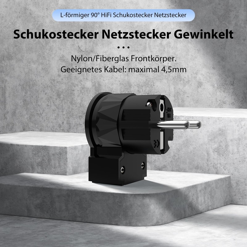 Viborg IEC Right Angle Plug IEC Pure Copper 90° Angled