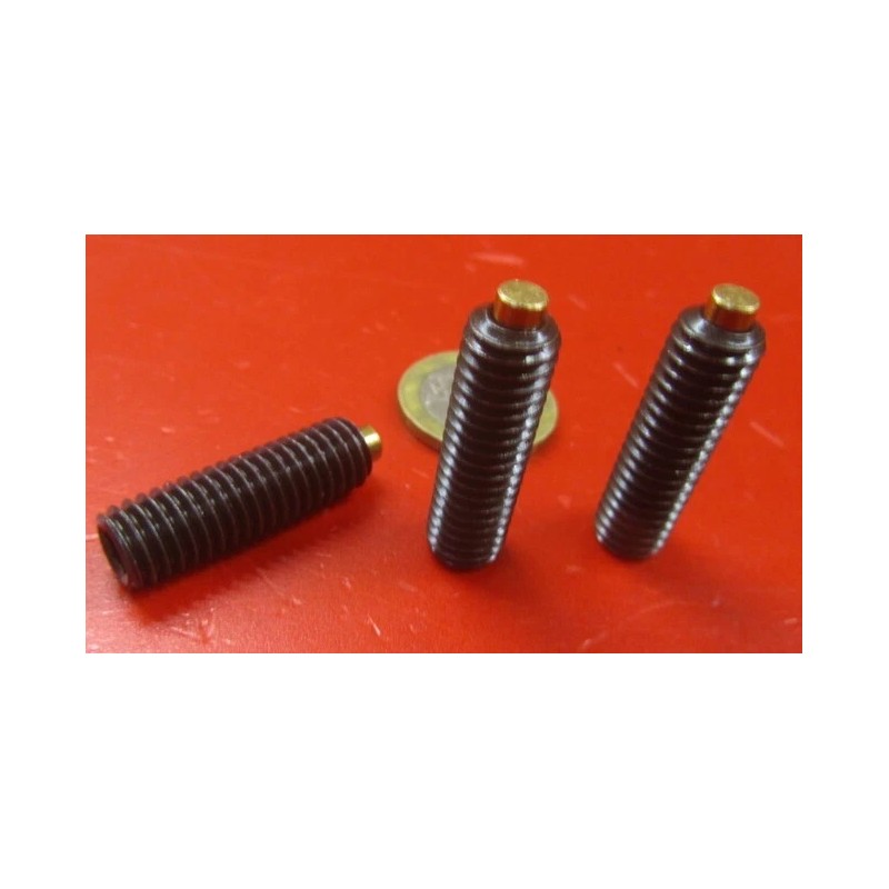 Kmac Alloy Steel Set Screws, Brass Tip, 3/8-16 x 1