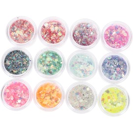 12 Cajas de Gel de Brillo Purpurina Líquida para Rostro y Uñas, Material Seguro y Fácil de Usar Adecuado para Fiesta de Carnaval y Navidad