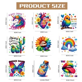 SUPERDANT 9 Stück Bügelbilder Wärmeübertragung Patches Mit Motivierenden Zitaten Bunte Wärmeübertragungsaufkleber DIY Inspirierender Text Bügelbilder für Textilien Für Kleidung T Shirts Rucksäcke