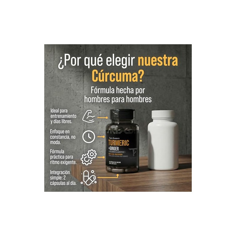 Suplemento Alimenticio Para Hombre Con Curcuma y Jengibre - Tawr