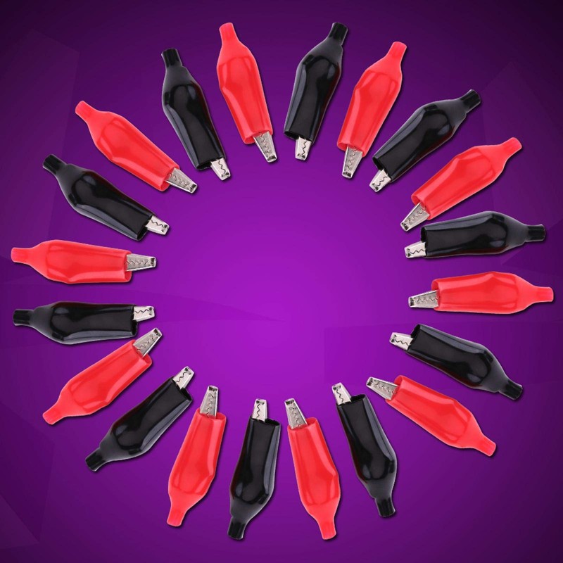 Akozon Crocodile Clips, 20pcs 35MM Metal Alligator Clip Crocodile Electrical