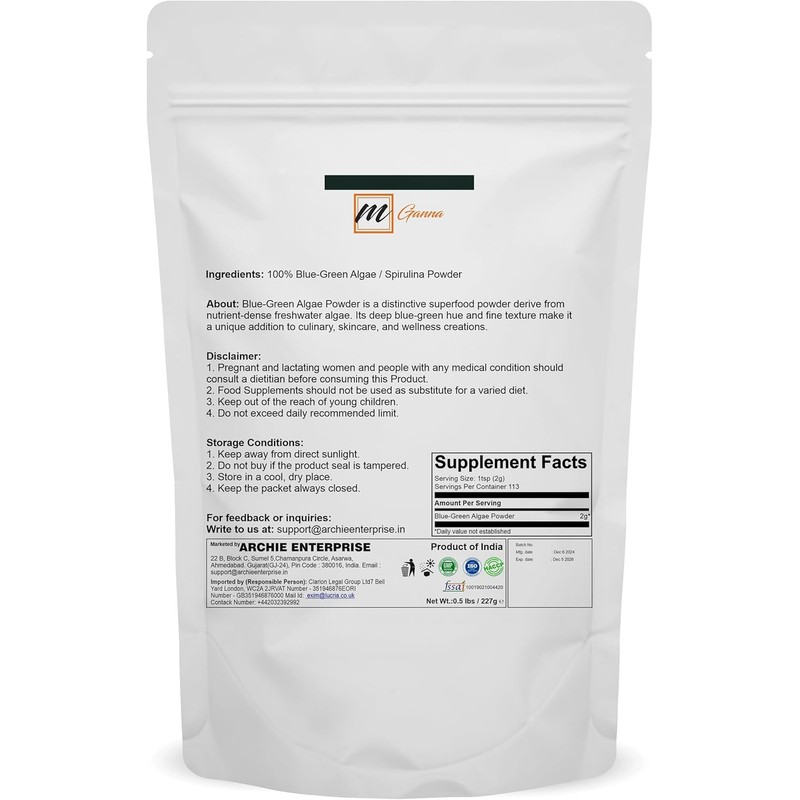Spirulina Powder – 227g (8 oz) | Fine Green Algae