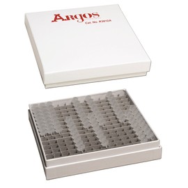 Argos Technologies R3012A Cardboard Freezer Box for PCR Tubes with 196-Place Divider, 5 1/4" x 5 1/4" x 1"