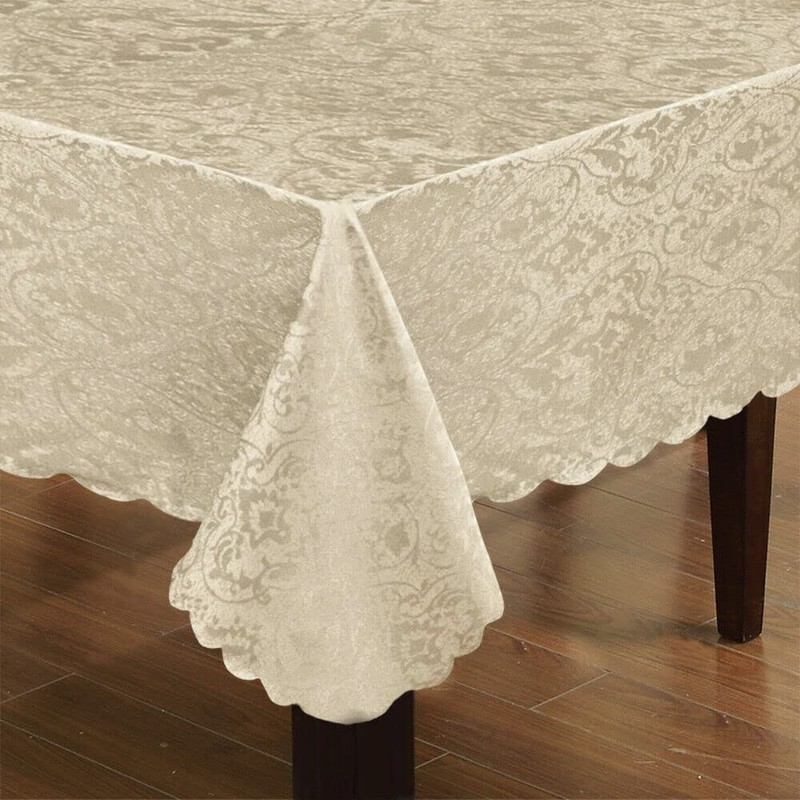 Classic Damask Printed Jacquard Tablecloth Washable Rectangle Round Runner Napkin