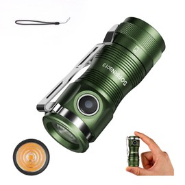 Sofirn SC13 519A, Mini Torch, 5K Colour Temperature, Colour Restore, 1100LM, 150M Irradiation Distance, IPX8 Waterproof, AL6061, EDC Torch for Camping, Hiking, Emergency (Green)