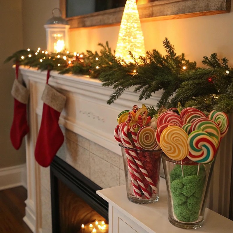 Christmas Candy Lollipops - 24 Holiday Suckers Individually Wrapped Bulk