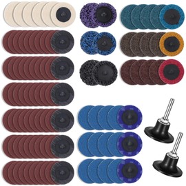 104Pcs Sanding Discs Set 2 inch Quick Change Disc with 1/4 inch Holder Surface Conditioning Disc for Die Grinder Surface Prep Strip Grind Polish Burr Finish Rust Paint Removal