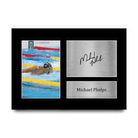HWC Trading A4 Michael Phelps Swim Team USA Gifts Printed Signed Autograph Picture for Swimming Memorabilia Fans